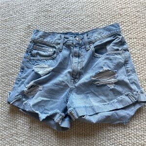 Aeropostale Light Blue Ripped Jean Shorts